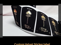 Özel baskı Altın folyo damgalama Şarap şişeleri için premium kadife kağıt şarap etiketi