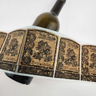 Geri dönüştürülmüş meşe dokusu özel viski şişesi etiketleri küçük yapışkan etiketler