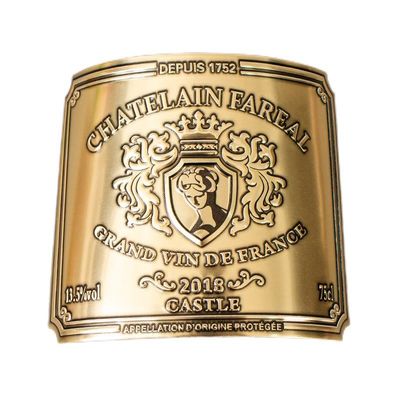 Whisky şişesi ambalajı için özel altın folyo damgalama şarap etiketi