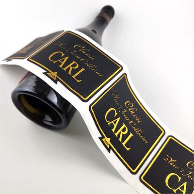 satın al Lüks deri çıkartma Kırmızı Şarap kendi kendine yapışkan etiket Şarap şişesi Su geçirmez vinil ambalaj etiketi online manufacture