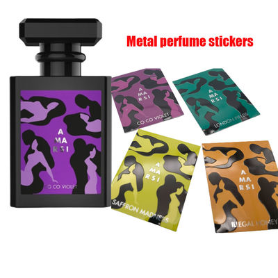 Lüks Kendine Yapıştırıcı Logo 3d Yapıştırıcı Parfüm Şişeleri için Altın Dönüşüm Metal Alüminyum Etiketler