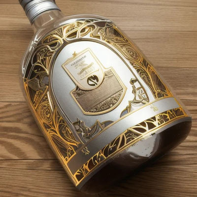 Hot Stamping Logo Metal Şarap Şişesi Kağıt Özel Etiket