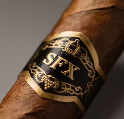 satın al Customized Shape ISO9001 Certified Full-automatic Production Gold Foil Embossed Cigar Label Adhesive Sticker online manufacture