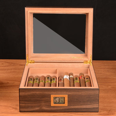 İyi bir fiyat. Özel El Yapımı Sigara Etiketi Yazdırma Cam Üstü 25 Sigara tutar İspanyol Sedir Humidor çevrimiçi