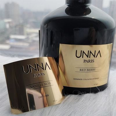 İyi bir fiyat. Su geçirmez lüks altın folyo yapıştırılmış mum kavanozları Etiketler yapıştırıcı yapışkan parfüm mumları için dokuma metal yapıştırıcılar çevrimiçi